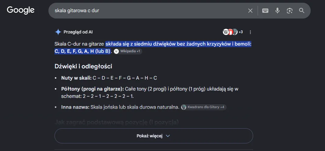 AI overview - przykład