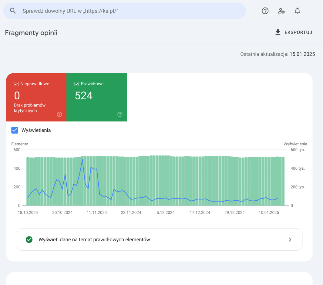 Monitorowanie poprawności wdrożenia danych strukturalnych na stronie za pomocą Google Search Console